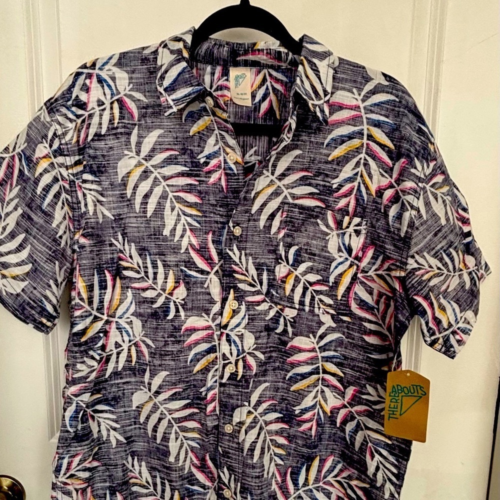 There Abouts Youth Palm shirt- button down- NWT